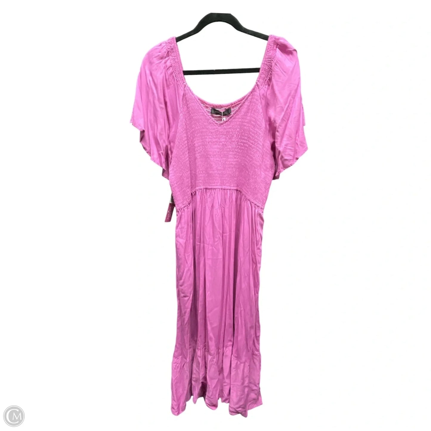 Dress Casual Midi By Merokeety In Pink, Size: 2x