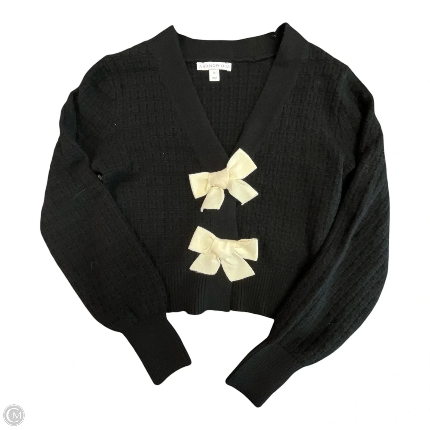 Cardigan By And Now This In Black & Cream, Size: Xs