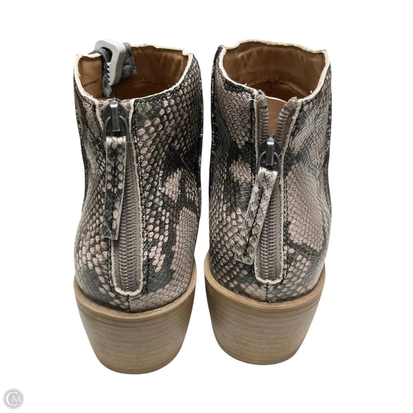 Boots Ankle Heels By Clothes Mentor In Animal Print, Size: 9.5