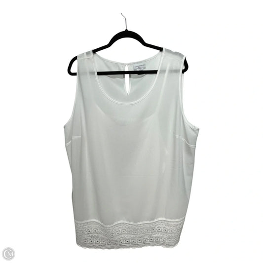 Top Sleeveless By Liz Claiborne In White, Size: 1x