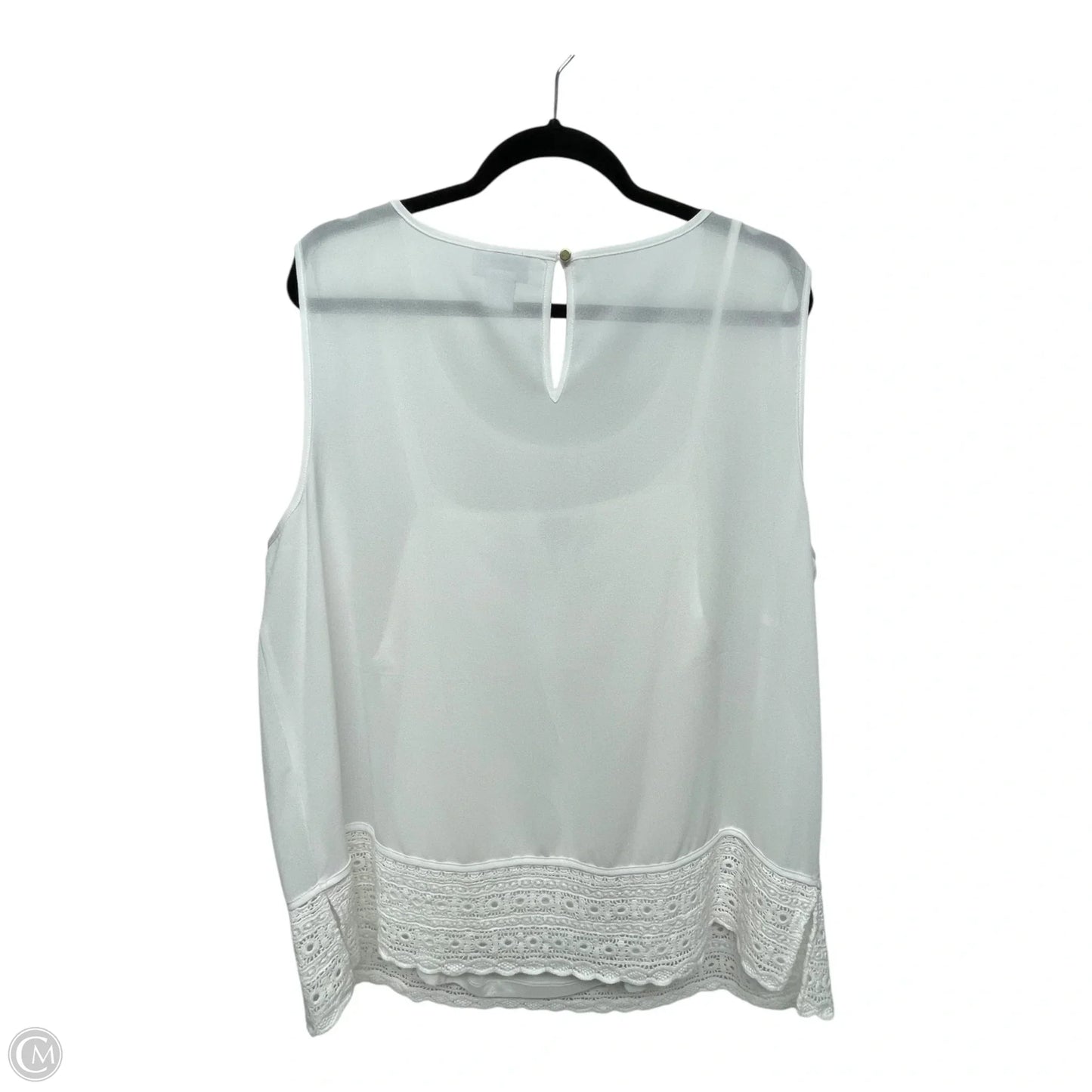Top Sleeveless By Liz Claiborne In White, Size: 1x