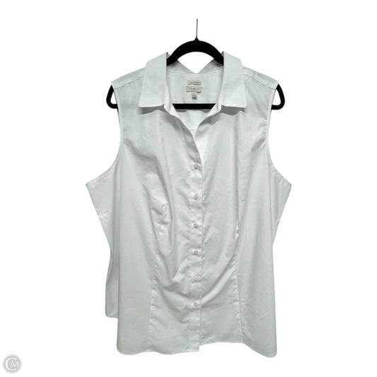 Top Sleeveless Basic By Talbots In White, Size: 2x