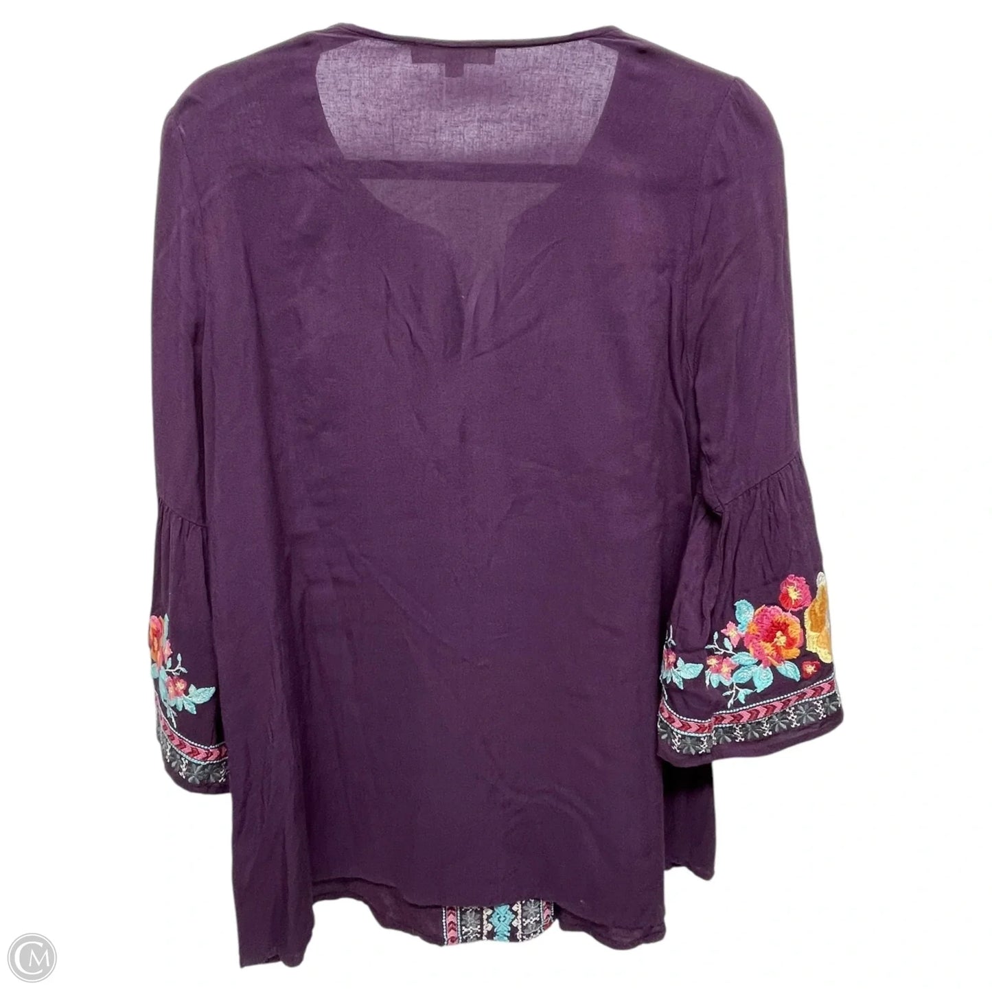 Top 3/4 Sleeve By Andree By Unit In Purple, Size: S