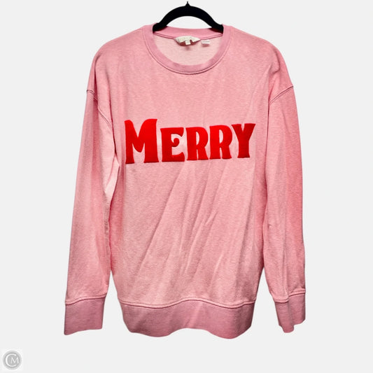 Sweatshirt Crewneck By SHIRALEAH -  In Pink, Size: L