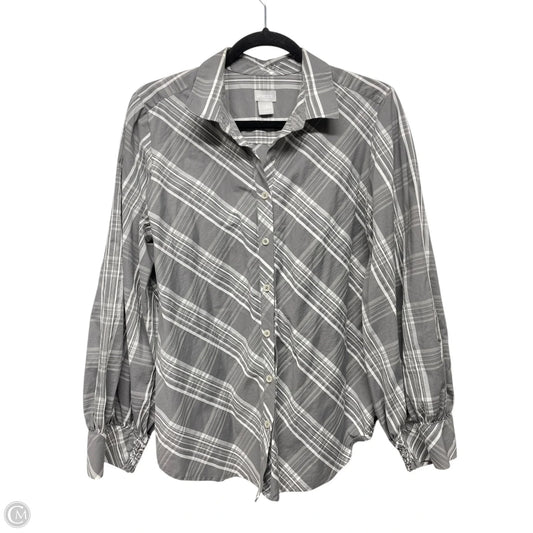 Top Long Sleeve By Chicos In Grey, Size: M