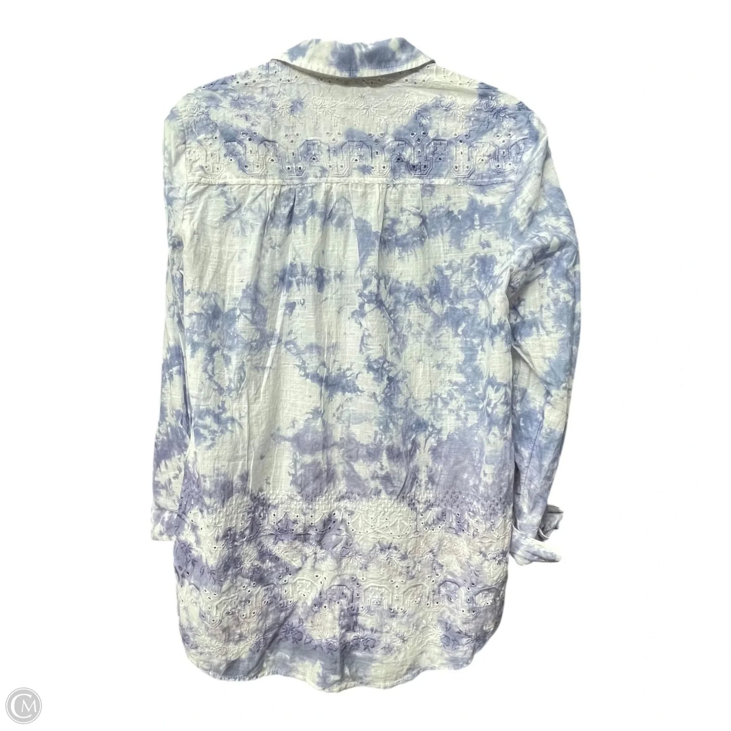 Top Long Sleeve By Pilcro In Blue & White, Size: Xs