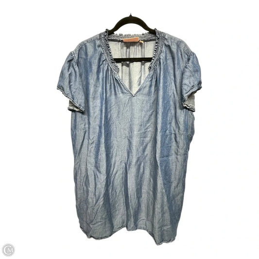 Top Short Sleeve By Evri In Blue, Size: 4x