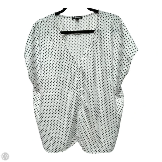 Top Short Sleeve By Hilary Radley In Black & White, Size: 2x