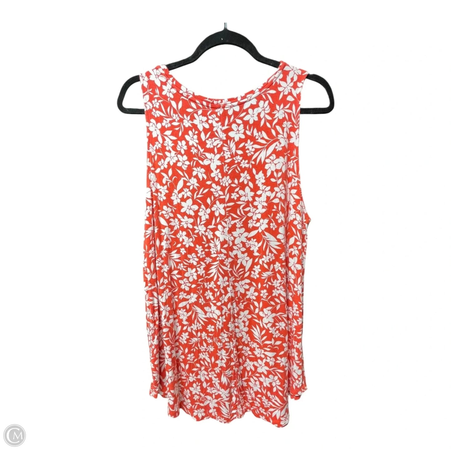 Top Sleeveless By Old Navy In Orange & White, Size: Xl