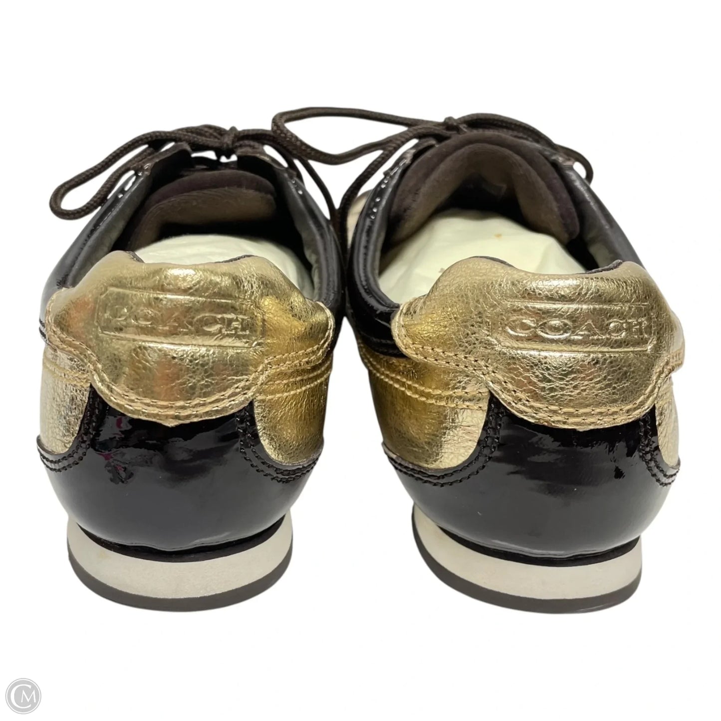 Shoes Designer By Coach In Gold, Size: 9.5