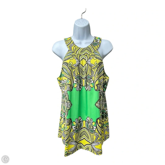 Top Sleeveless By Inc In Green & Yellow, Size: Xl