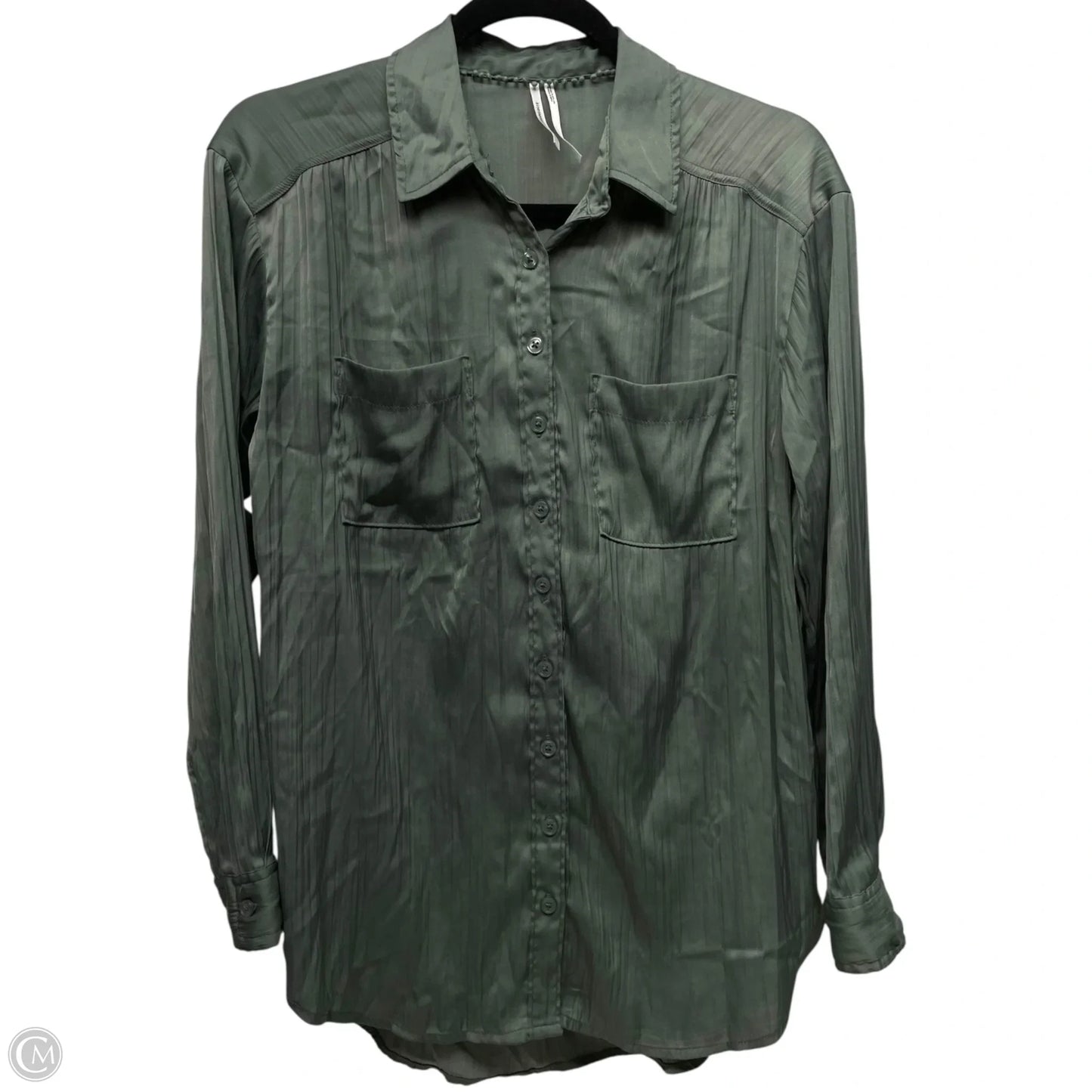 Top Long Sleeve By Anthropologie In Green, Size: Xs