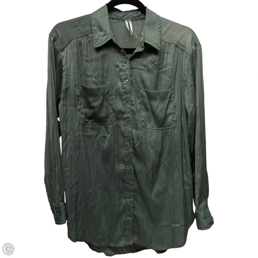 Top Long Sleeve By Anthropologie In Green, Size: Xs