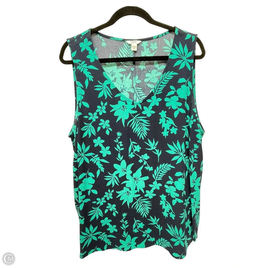 Top Sleeveless By Sonoma In Floral Print, Size: Xxl