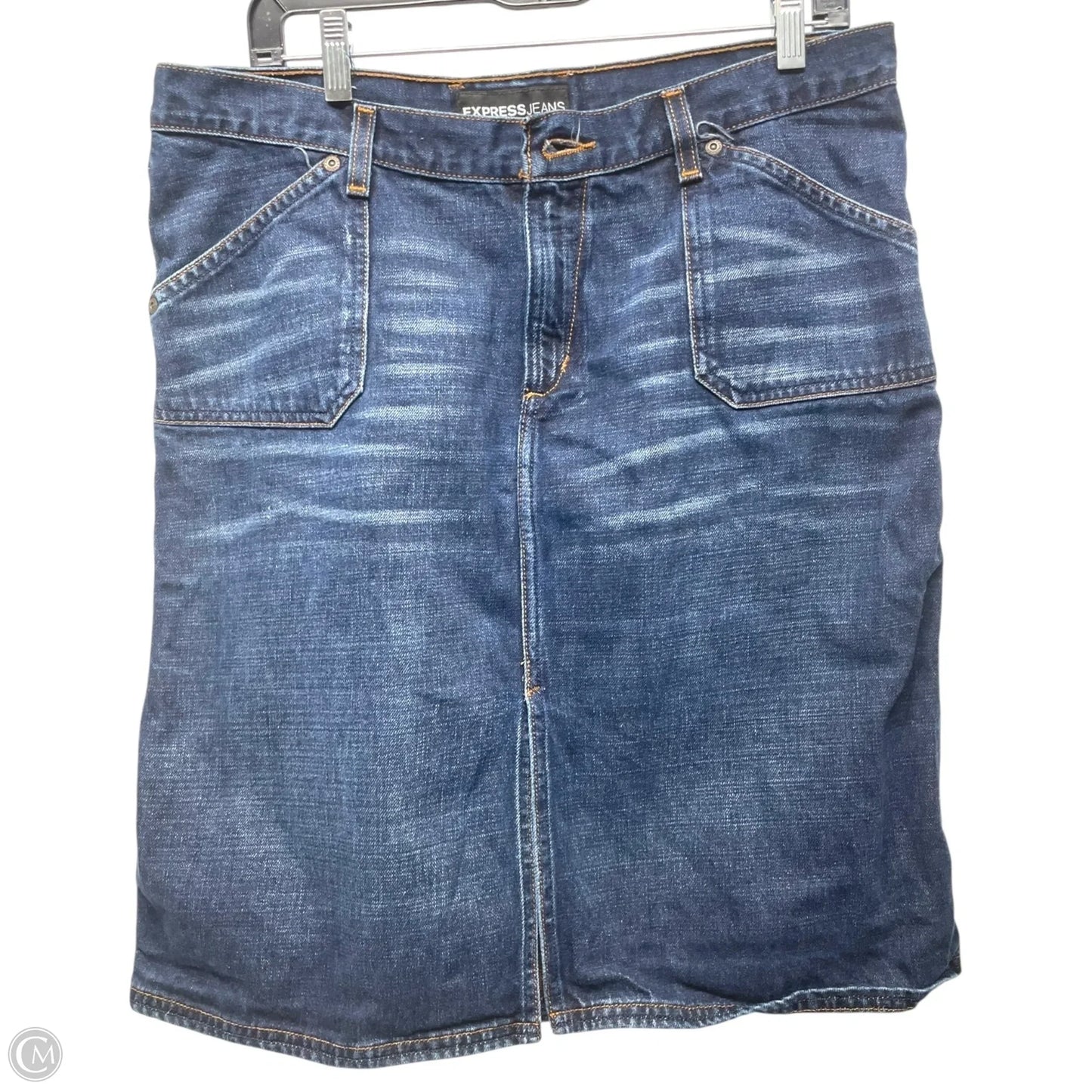 Skirt Mini & Short By Express In Blue Denim, Size: L