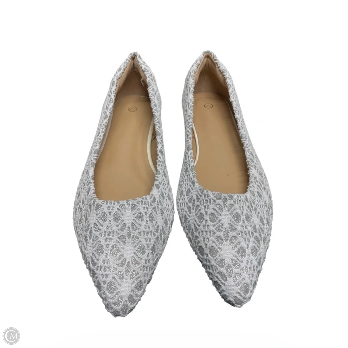 Shoes Flats By Clothes Mentor In Grey & White, Size: 7.5