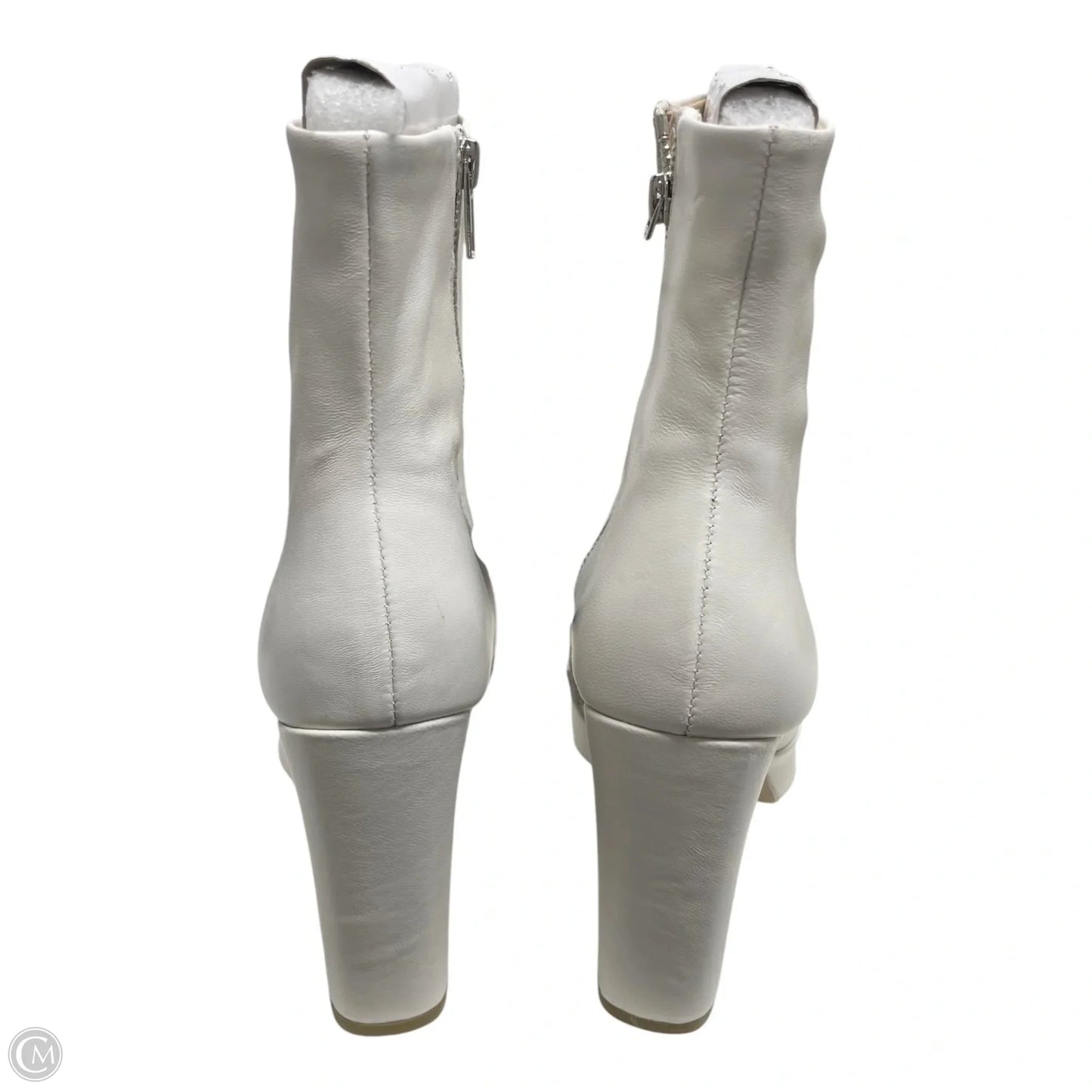 Boots Ankle Heels By Steve Madden In White, Size: 9