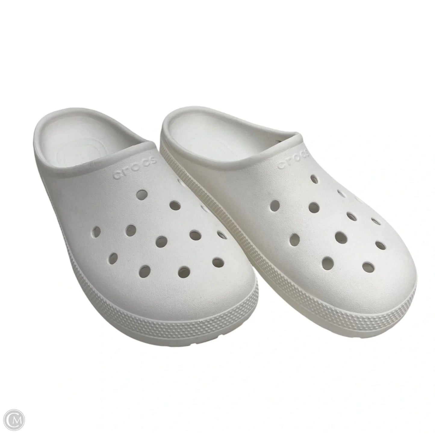 Sandals Flats By Crocs In White, Size: 8