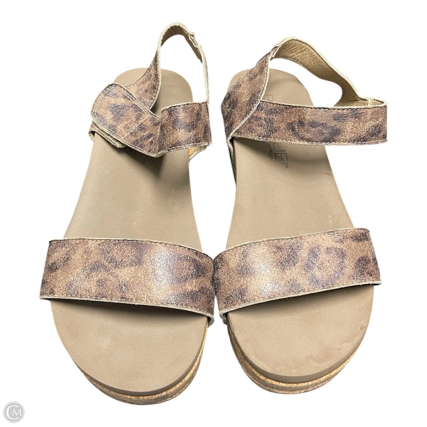 Sandals Heels Block By Corkys In Leopard Print, Size: 9