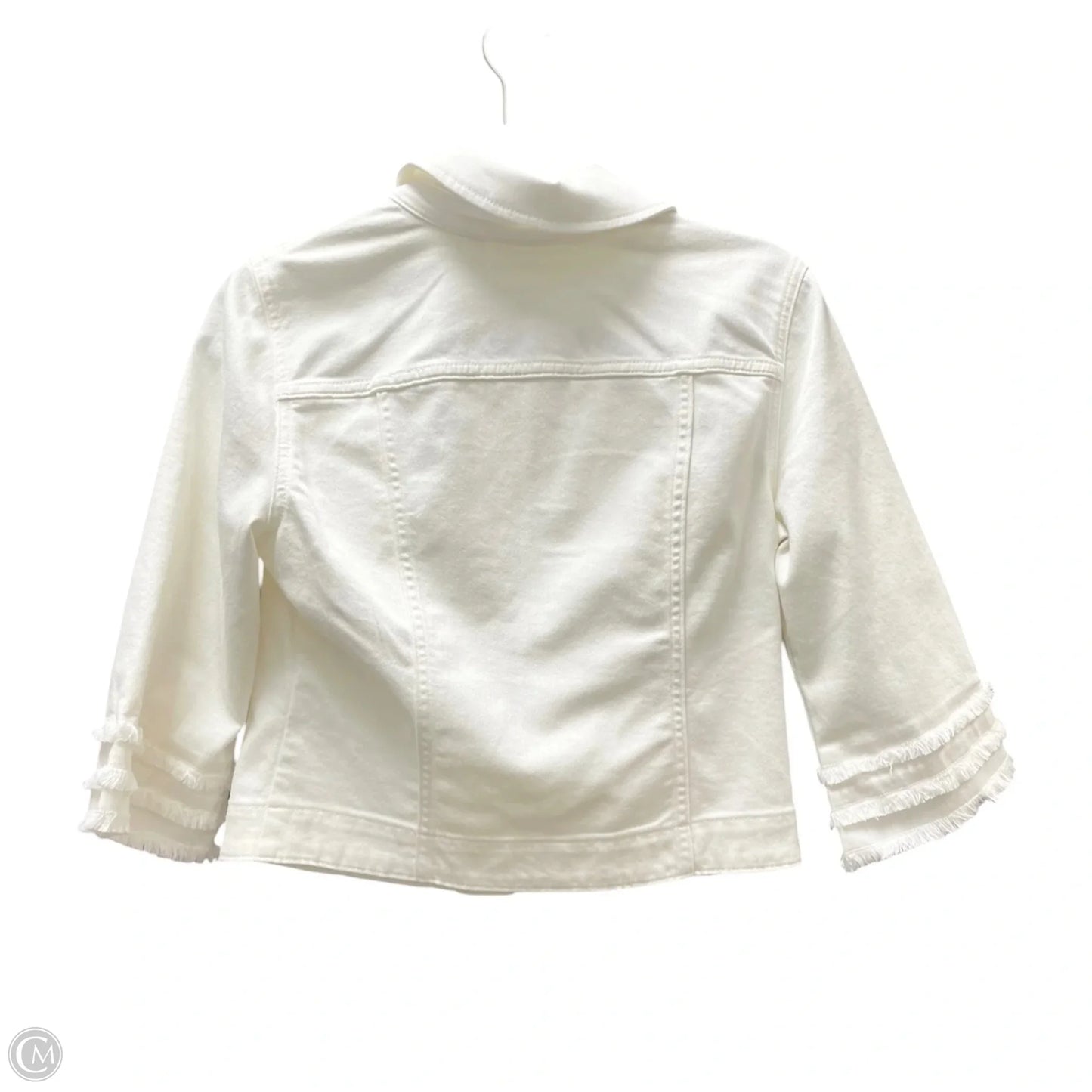 Jacket Denim By Chicos In White, Size: S