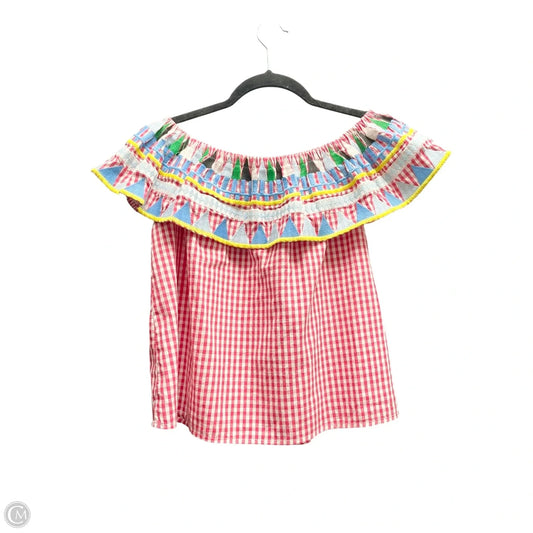 Top Sleeveless By VELZERA In Plaid Pattern, Size: S
