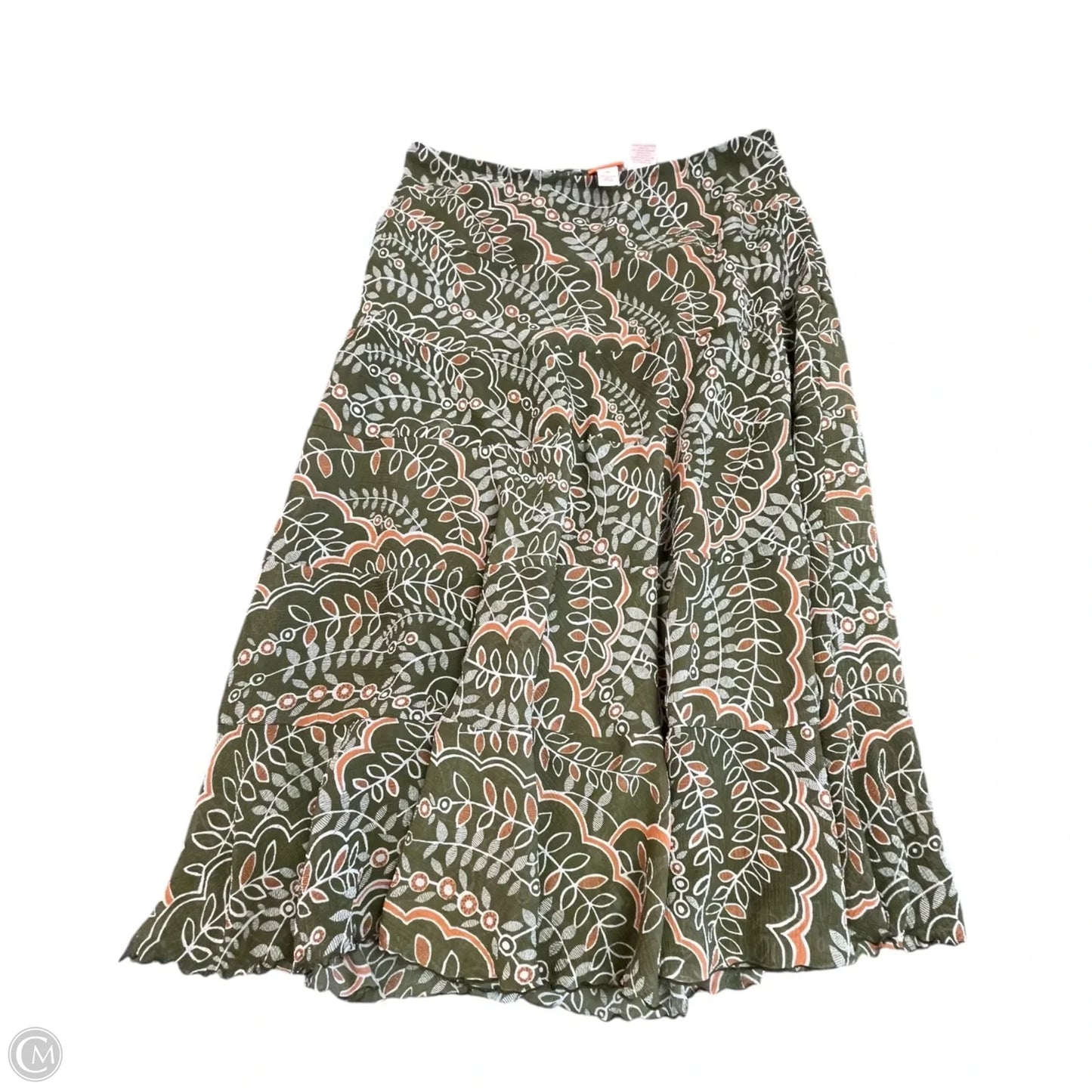 Skirt Maxi By Hearts Of Palm In Green & Orange, Size: 14