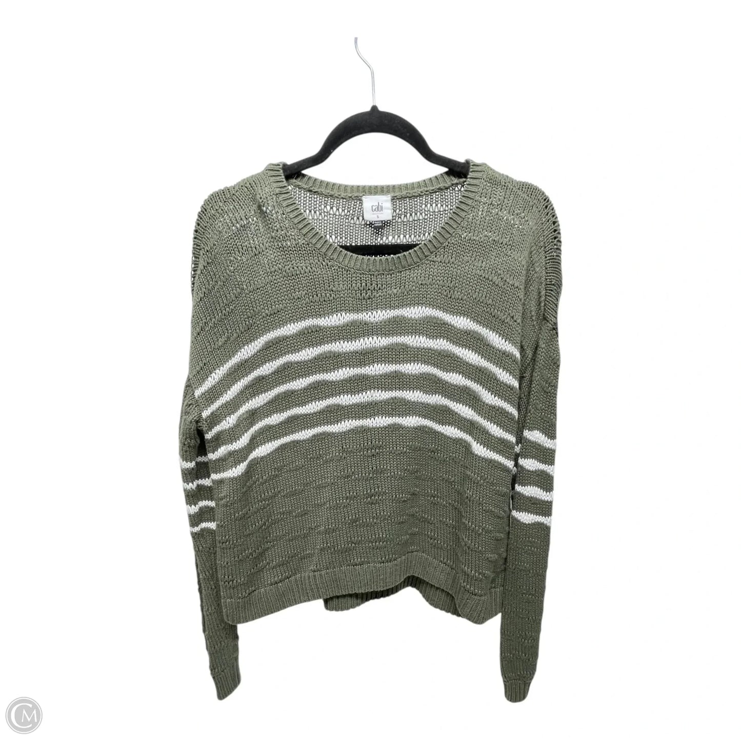 Sweater By Cabi In Green & White, Size: S