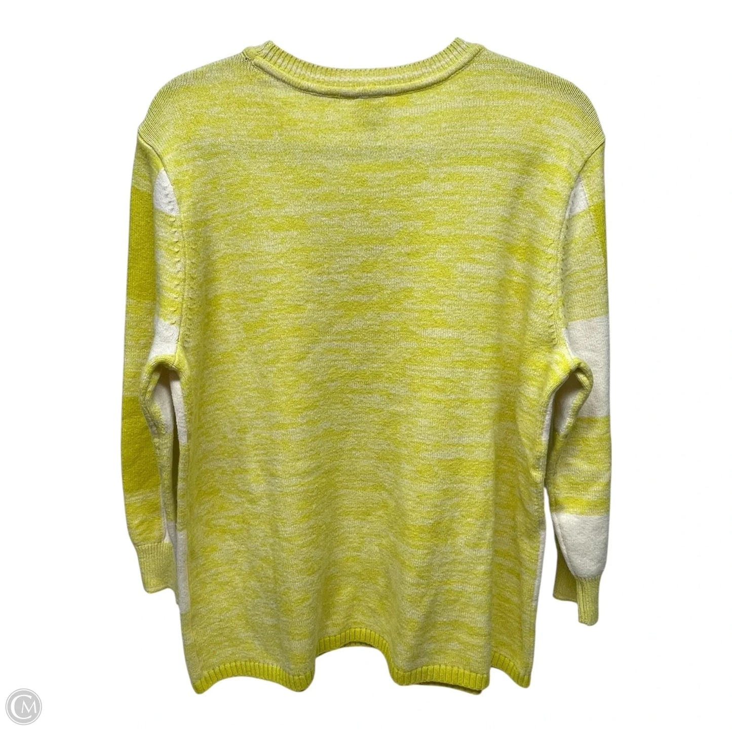 Sweater By Cabi In White & Yellow, Size: M