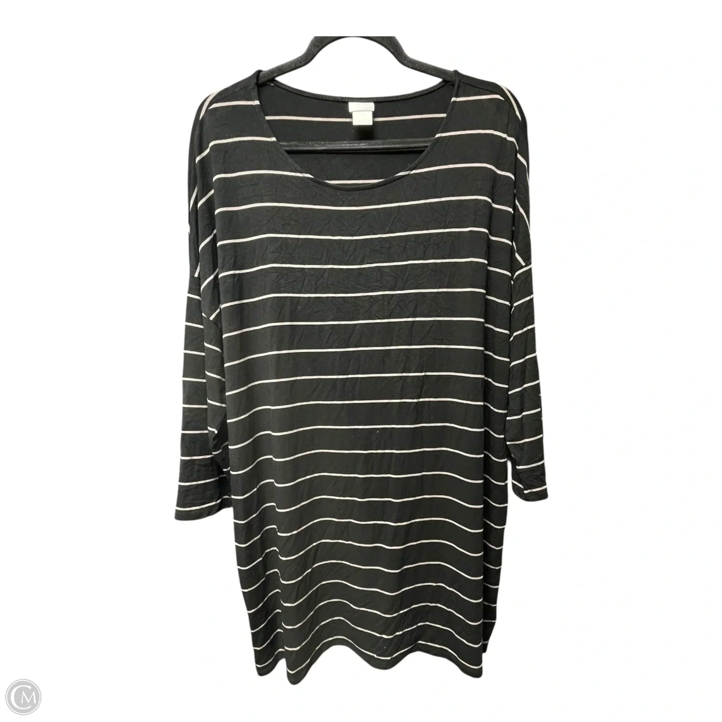 Tunic Long Sleeve By Chicos In Striped Pattern, Size: Xl