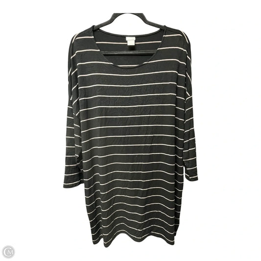 Tunic Long Sleeve By Chicos In Striped Pattern, Size: Xl