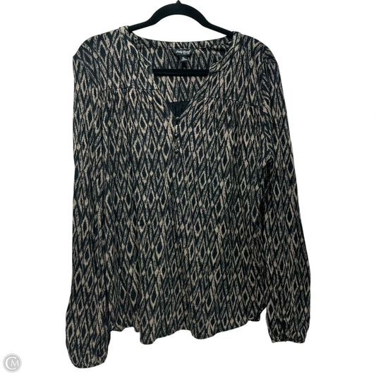 Top Long Sleeve By Lucky Brand In Black & Tan, Size: Xl
