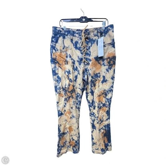 Jeans Straight By Revolt In Blue & Tan, Size: 16