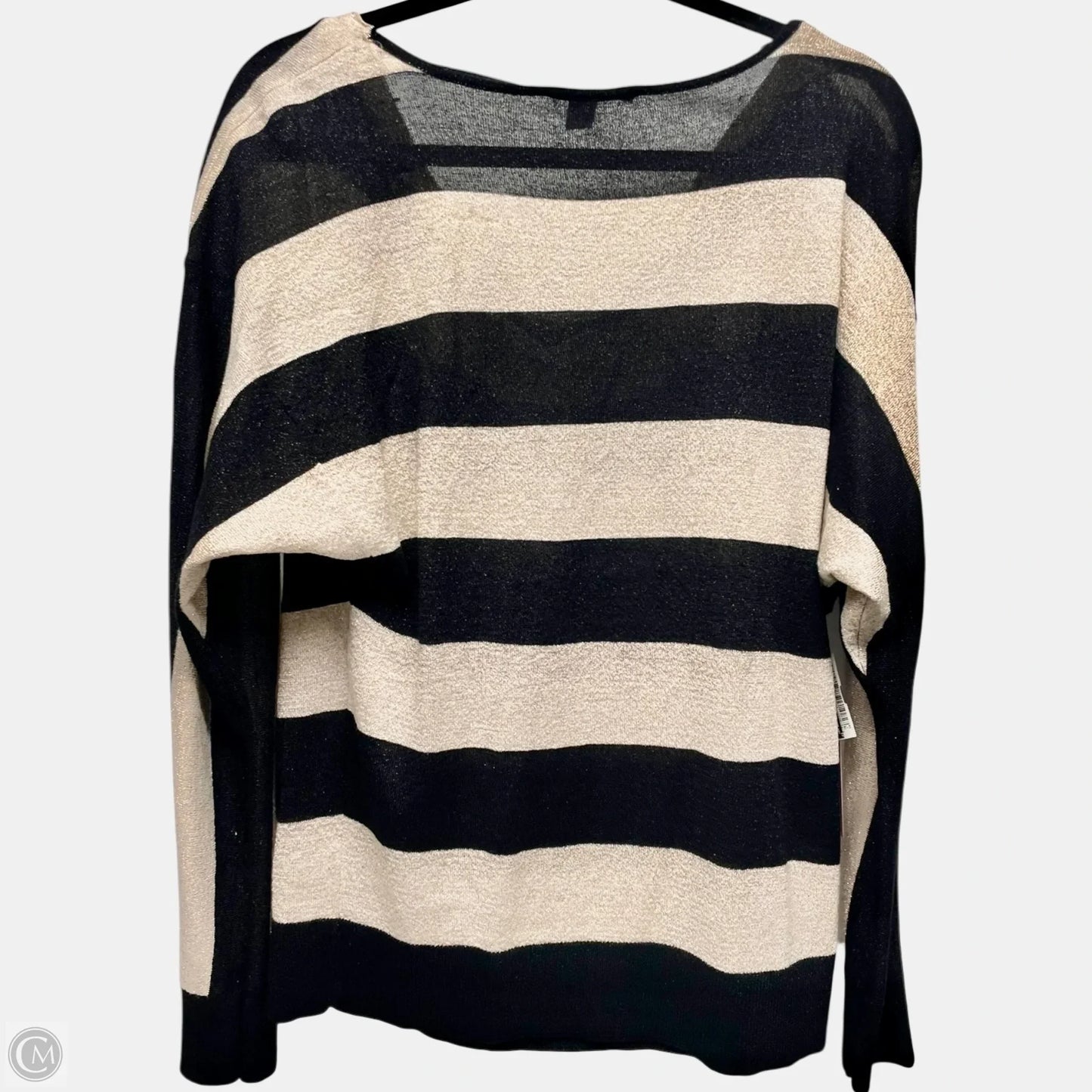 Sweater By Inc In Black & Cream, Size: L
