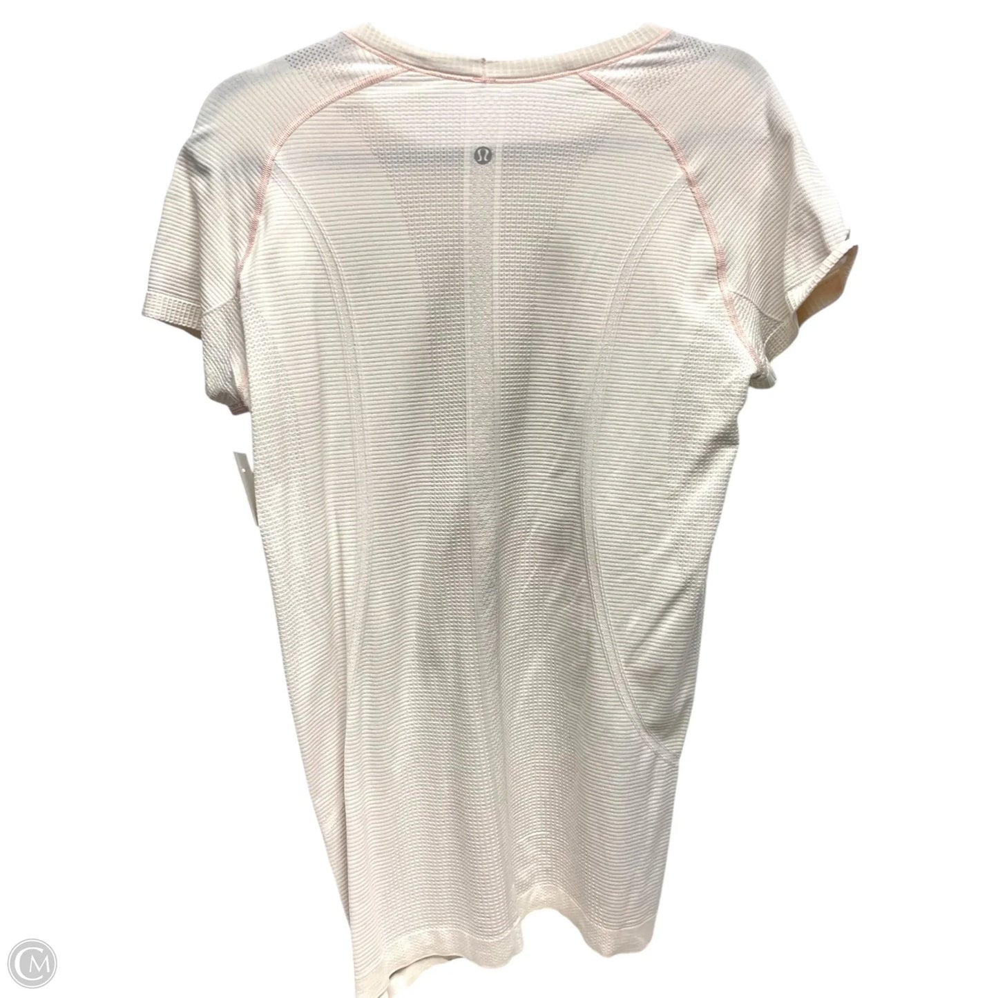 Athletic Top Short Sleeve By Lululemon In Cream, Size: L