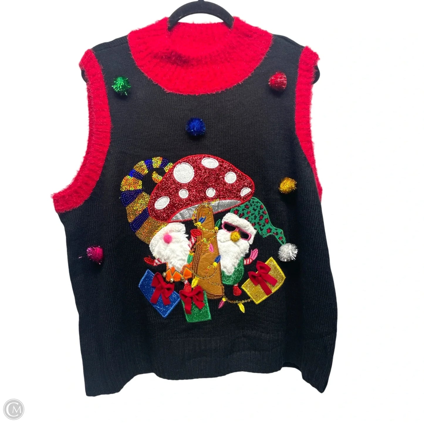 Vest Sweater By 33 degrees - In Multi-colored, Size: 1x