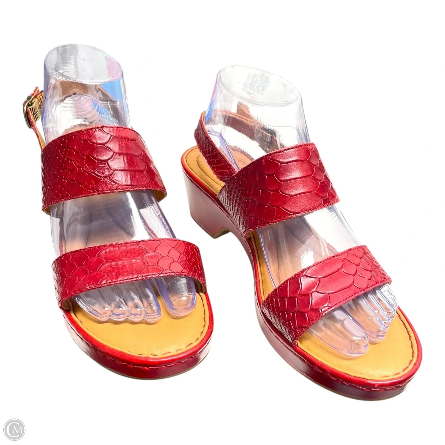 Sandals Heels Block By Born In Red, Size: 8