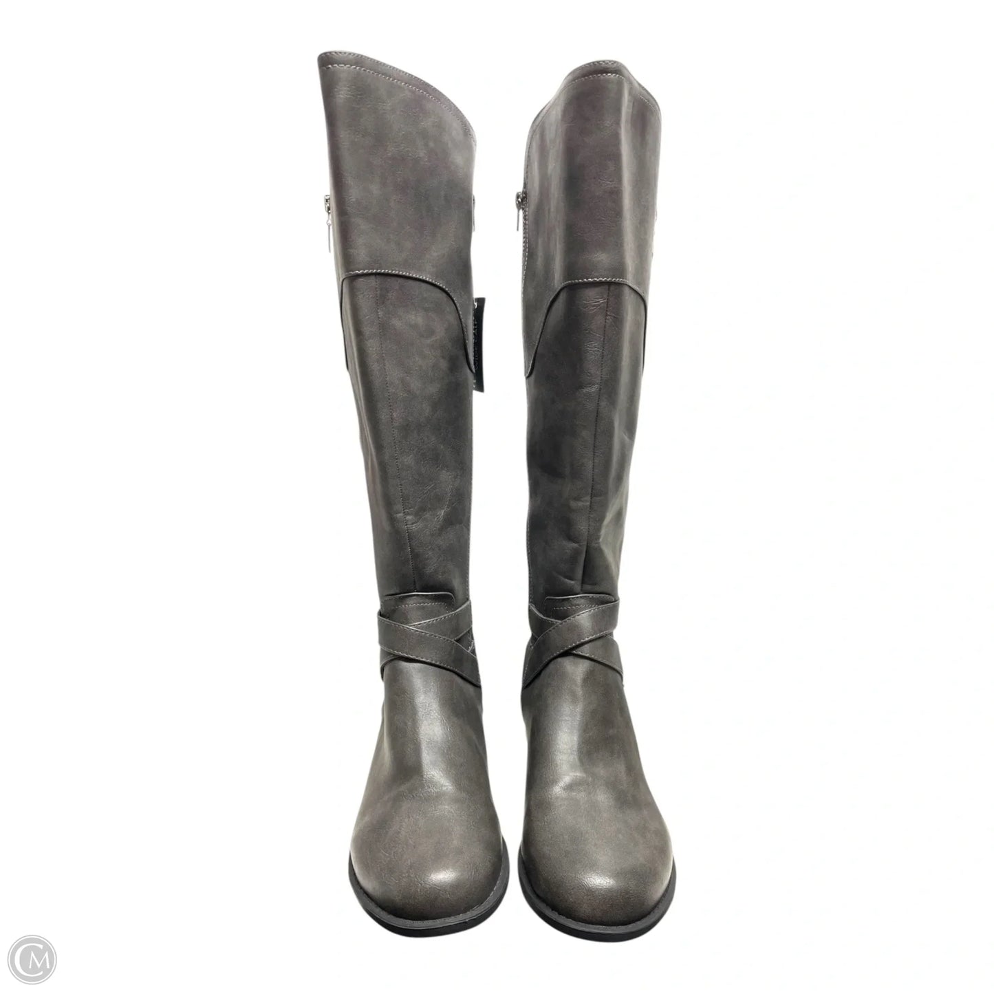 Boots Mid-calf Heels By Guess In Grey, Size: 11
