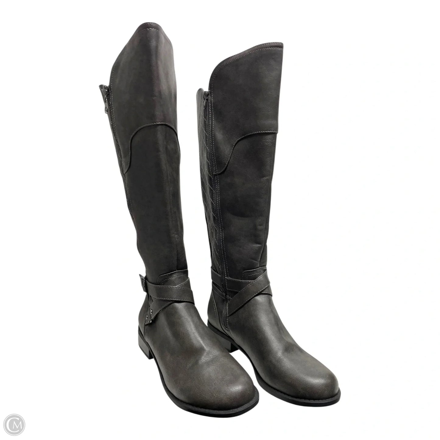Boots Mid-calf Heels By Guess In Grey, Size: 11