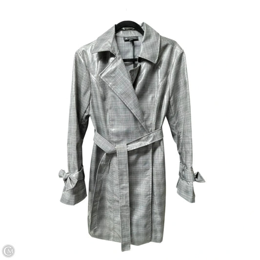 Coat Trench Coat By Inc In Plaid Pattern, Size: M