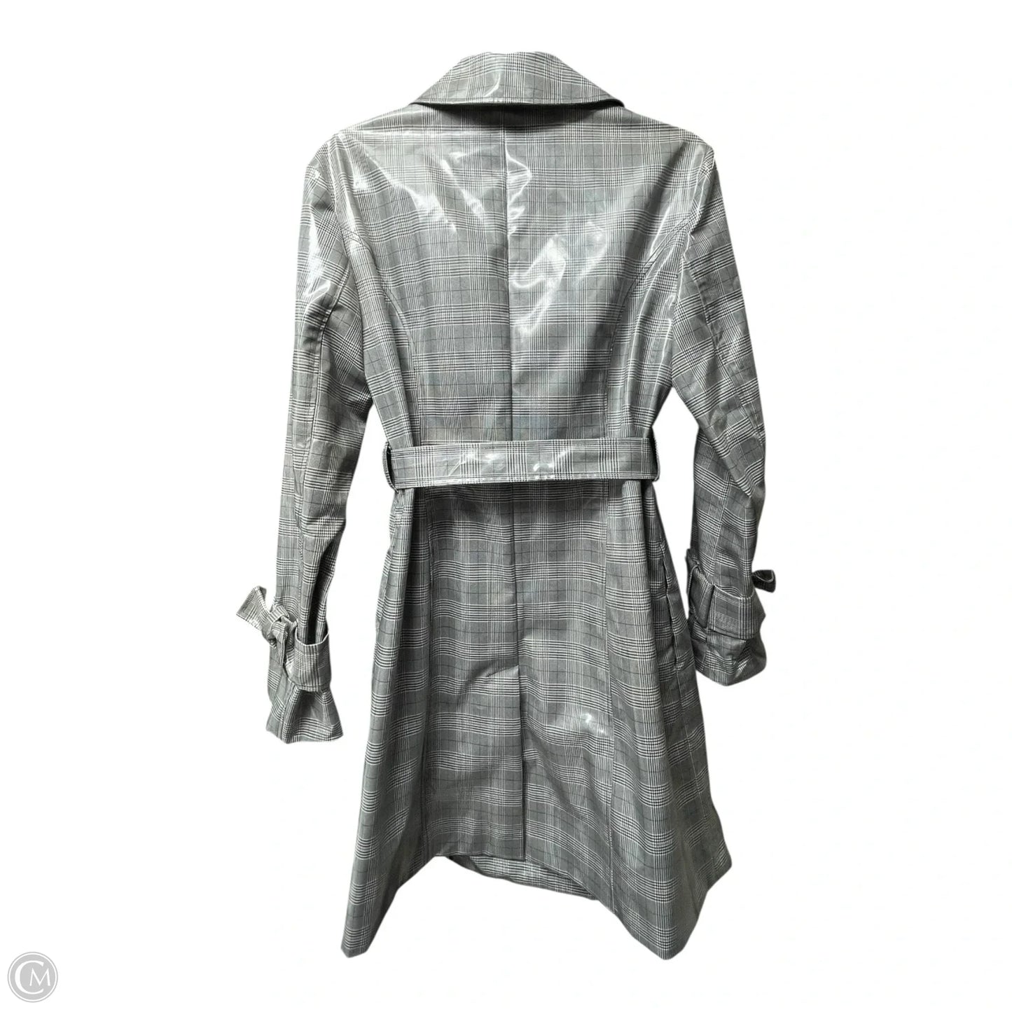 Coat Trench Coat By Inc In Plaid Pattern, Size: M