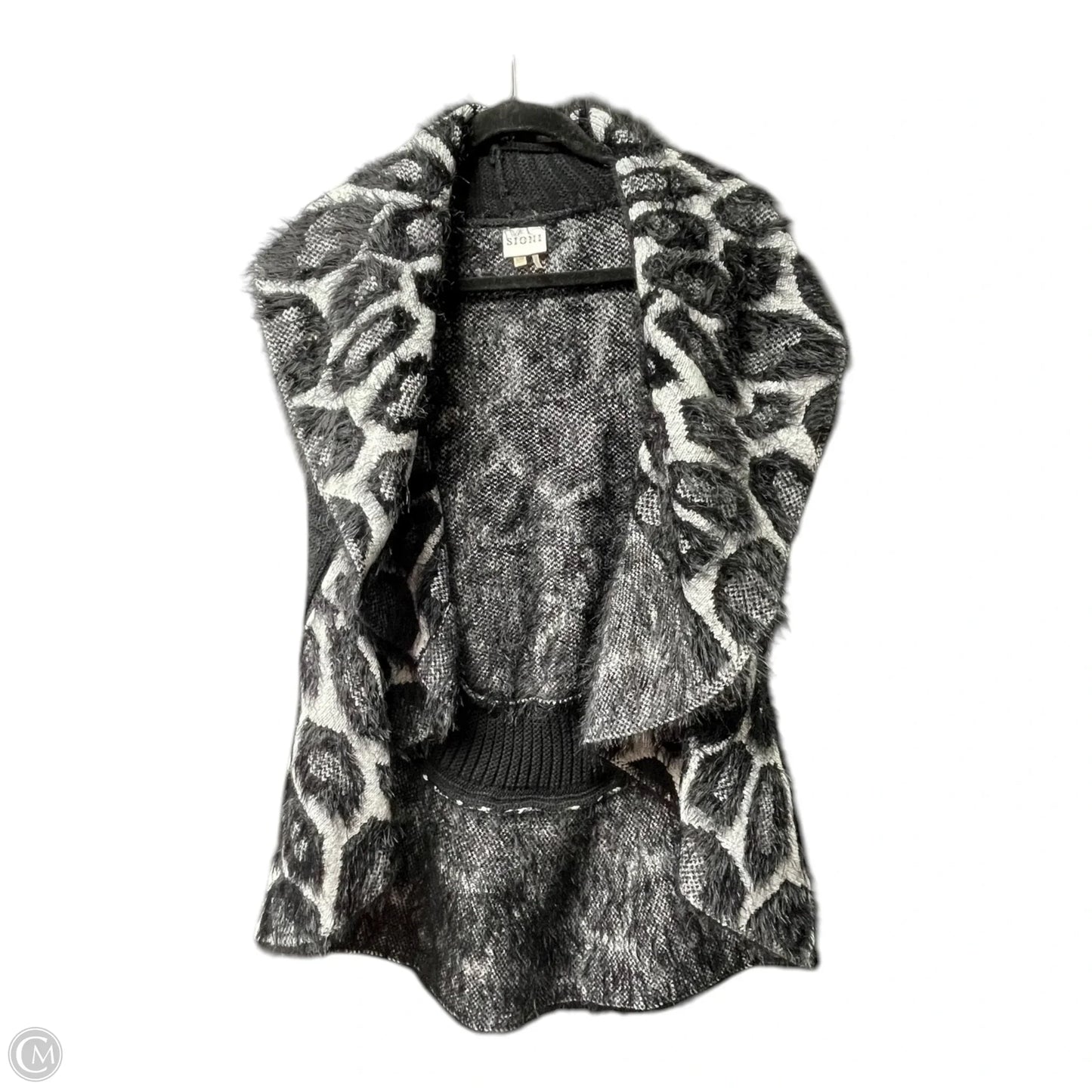 Cardigan By Sioni In Black & Grey, Size: M