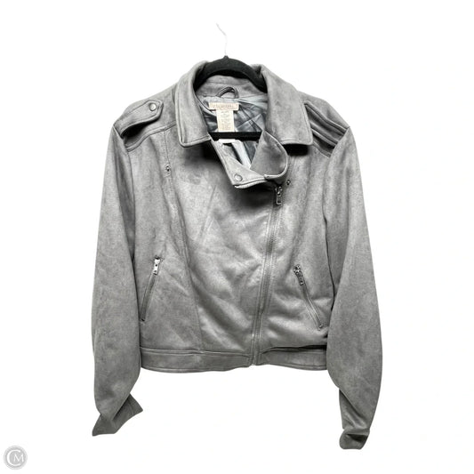 Jacket Faux Fur & Sherpa By Philosophy In Grey, Size: Xxl