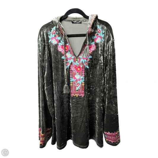 Sweatshirt Hoodie By Andree By Unit In Floral Print, Size: 3x
