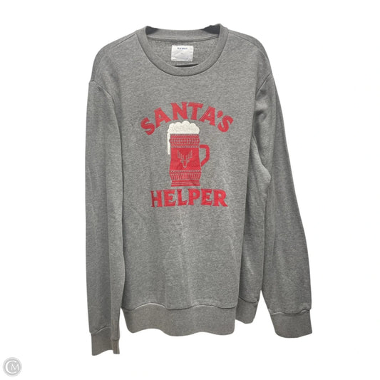 Sweatshirt Crewneck By Old Navy In Grey & Red, Size: Xl