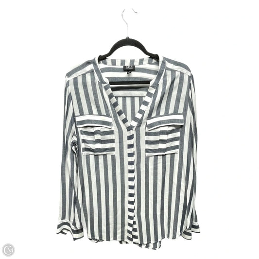 Top Long Sleeve By Ana In Striped Pattern, Size: L
