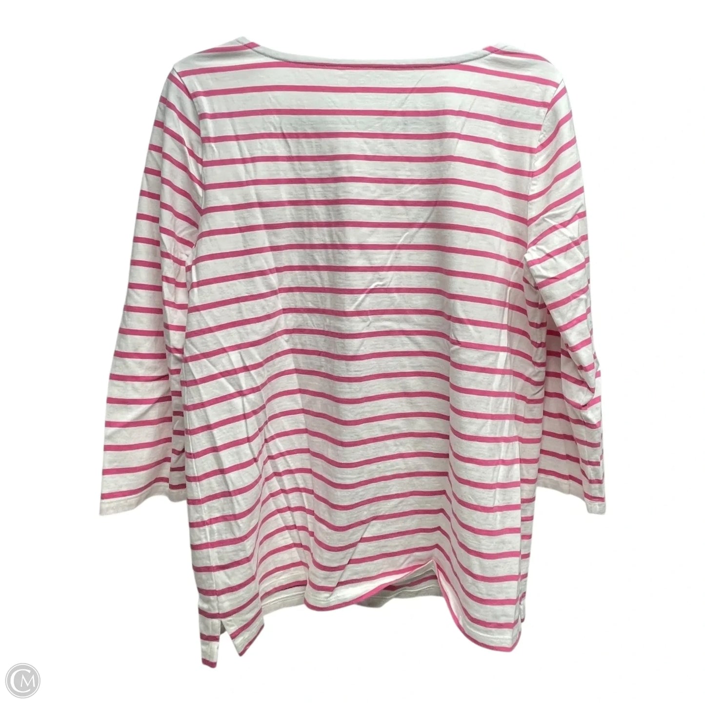 Top 3/4 Sleeve By Talbots In Striped Pattern, Size: M