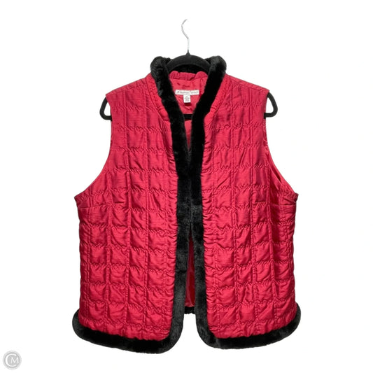 Vest Puffer & Quilted By Jm Collections In Red, Size: 14