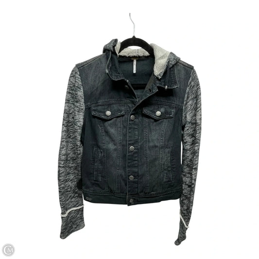 Jacket Denim By Free People In Black & Grey, Size: Sp
