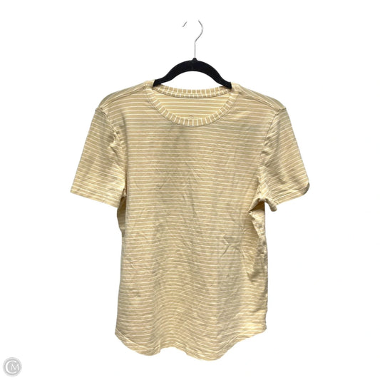 Athletic Top Short Sleeve By Lululemon In Striped Pattern, Size: S