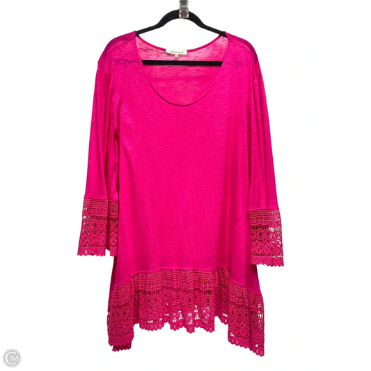 Top Long Sleeve By Indigo Soul In Pink, Size: 2x